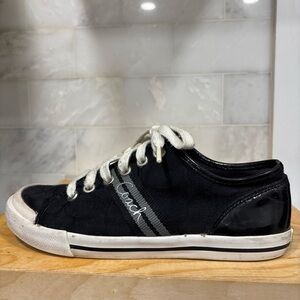 Coach Polly Black and White Signature Lace Up Sneakers Women’s Size 5 B